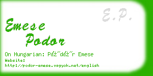 emese podor business card